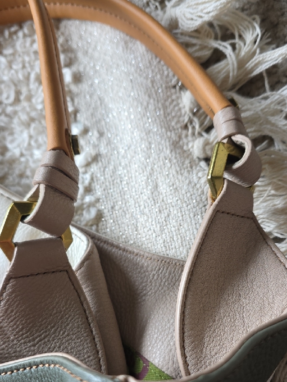 orYANY White, Taupe and Tan Leather Shoulder Bag - Picture 13 of 15